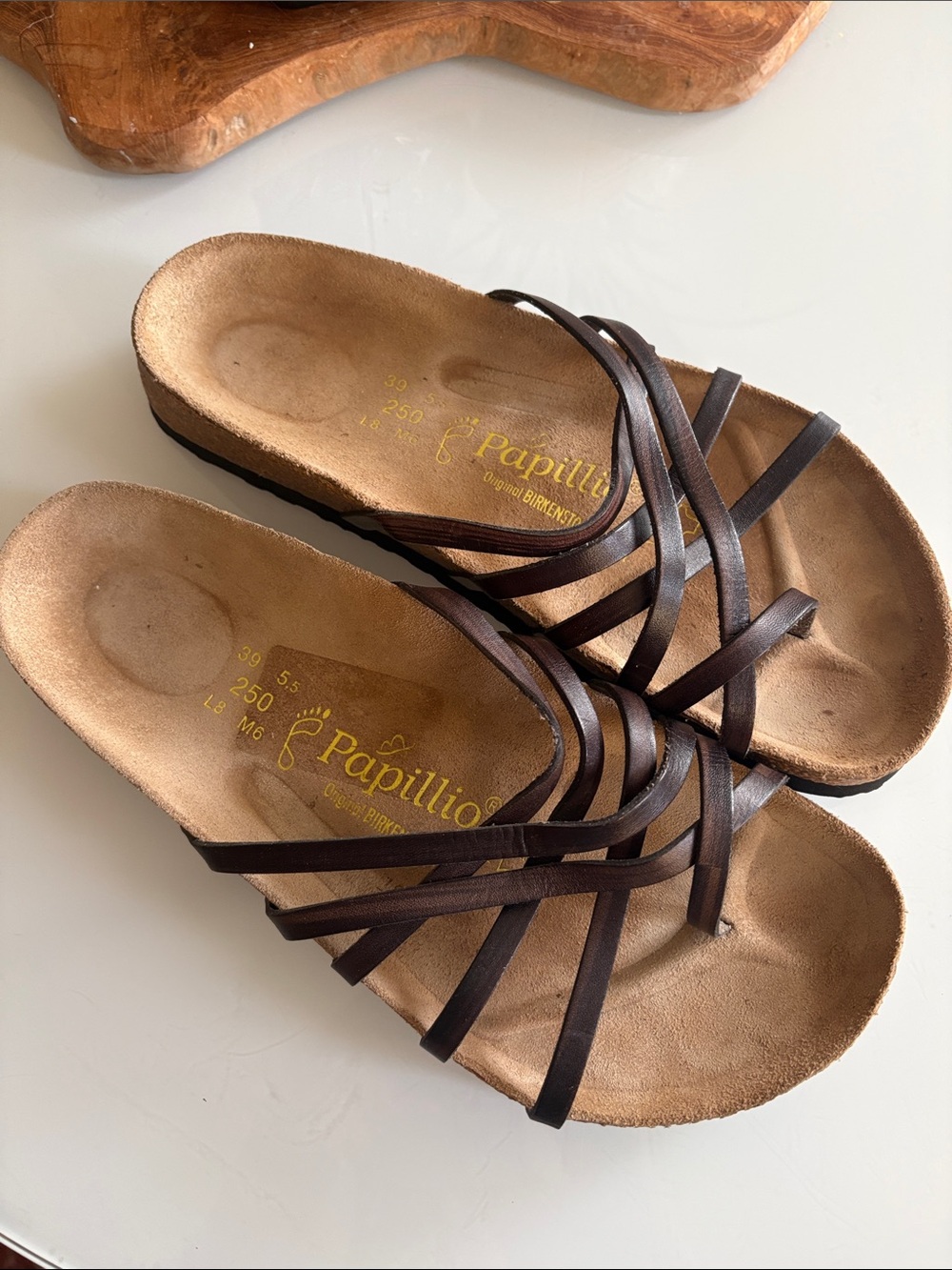 Birkenstock Papillio Salamanca Strappy Brown Leather Sandals